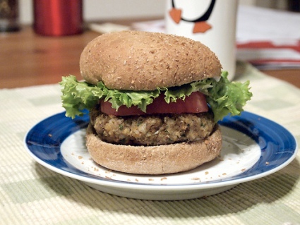 Pecan Lentil Burgers.  Adapted from a recipe by Robin Robertson in 1,000 Vegan Recipes