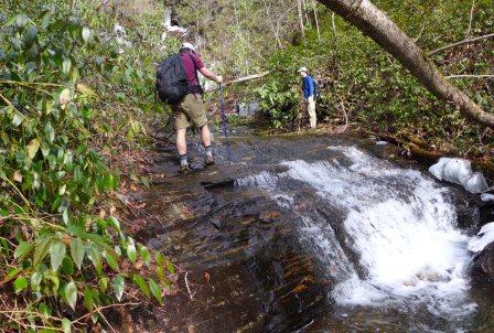 Making our way upstream to the base of Kuykendall Falls